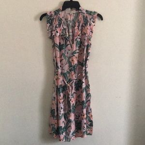 Floral tie waist dress